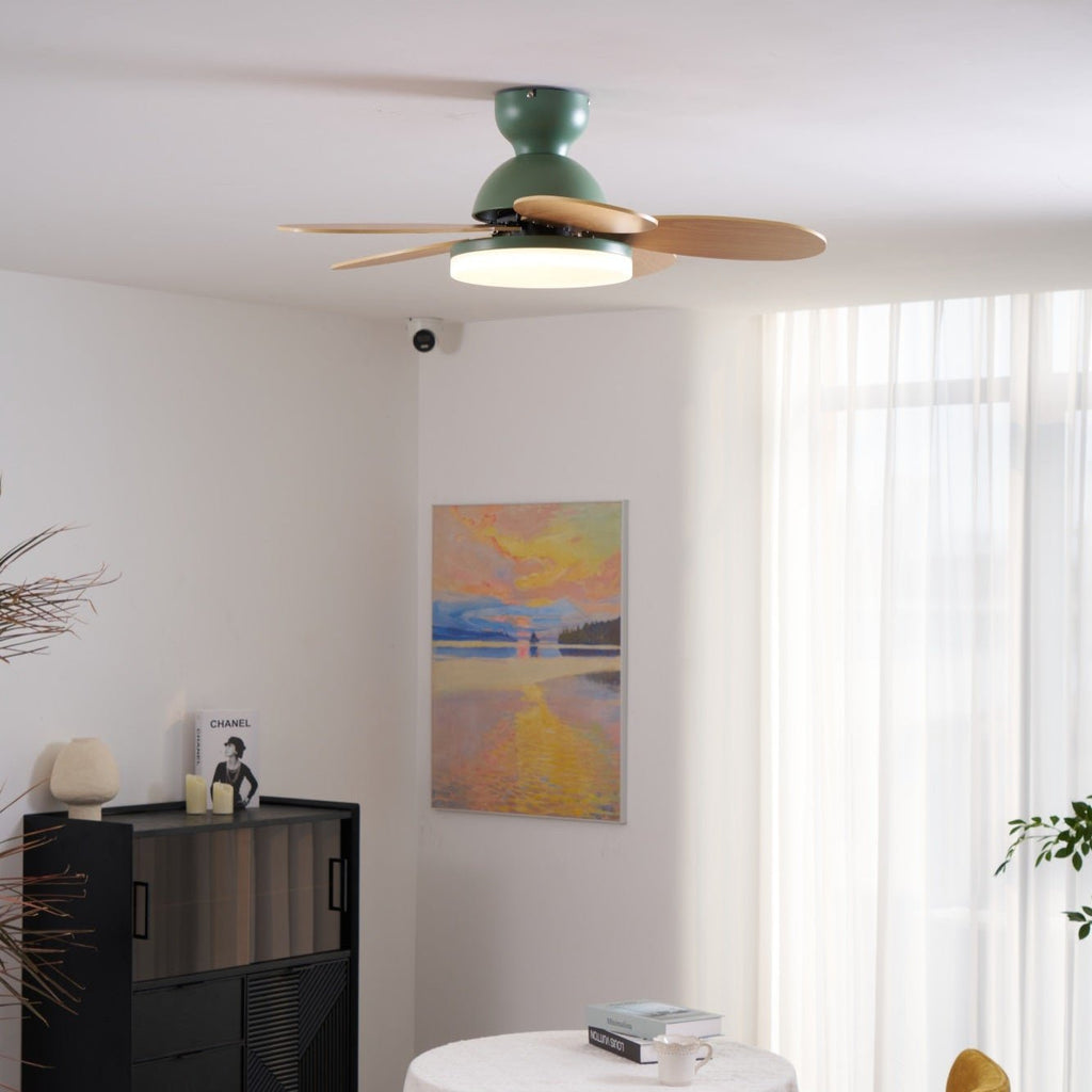 Petal Blade Ceiling Fan with Remote Control and Integrated LED Light