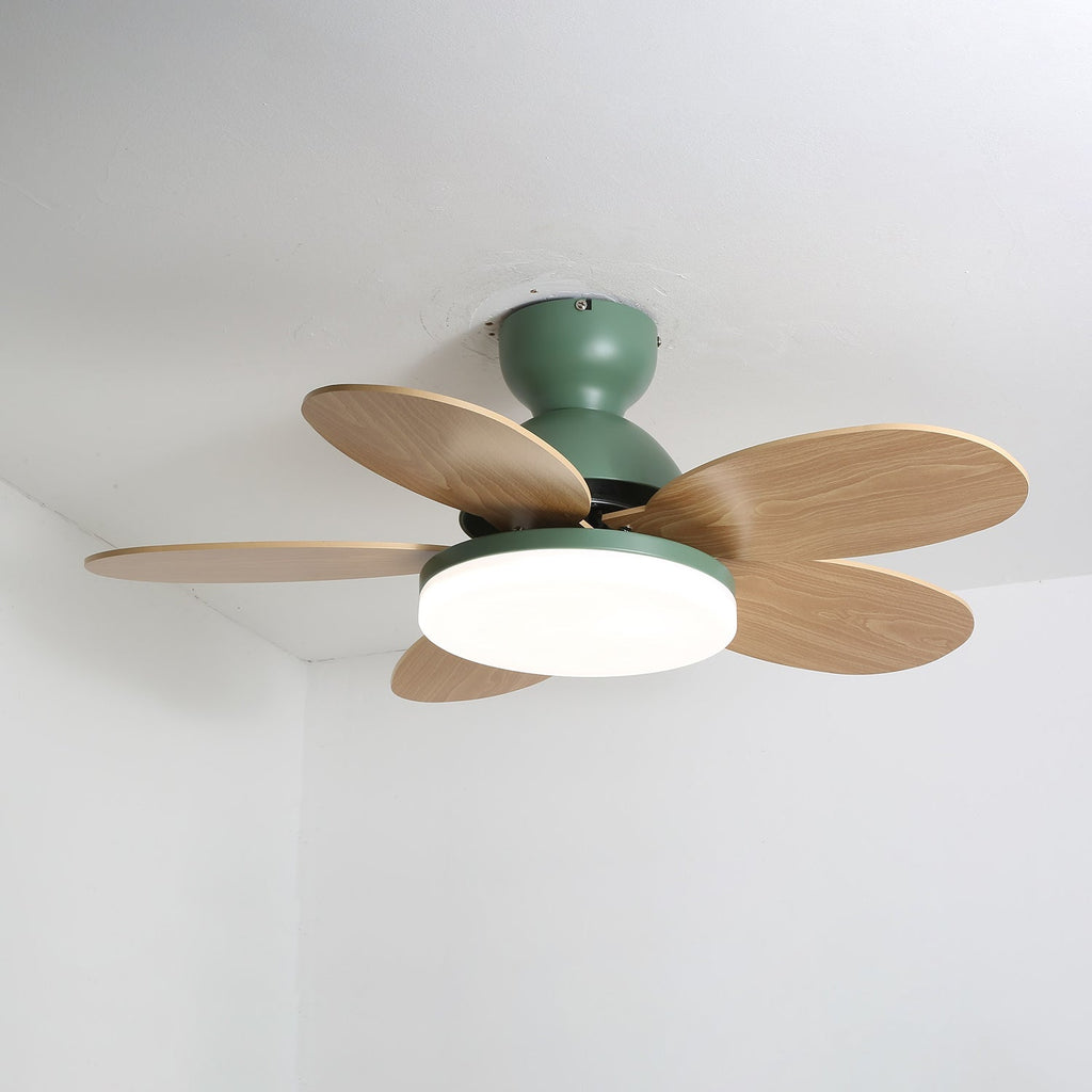 Petal Blade Ceiling Fan with Remote Control and Integrated LED Light