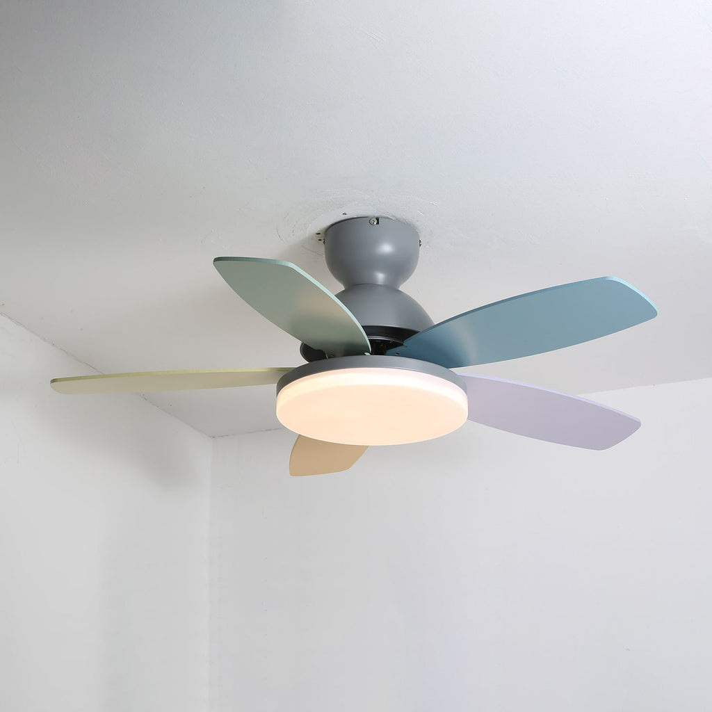Petal Blade Ceiling Fan with Remote Control and Integrated LED Light