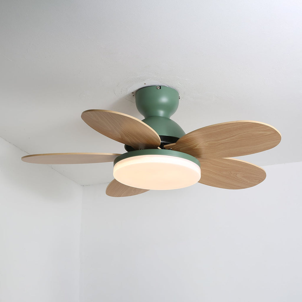 Petal Blade Ceiling Fan with Remote Control and Integrated LED Light