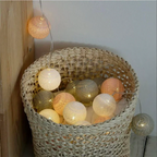 Cotton Ball String Lights LED Garland Fairy Lights USB or Battery Powered for Bedroom Nursery and Party Decor