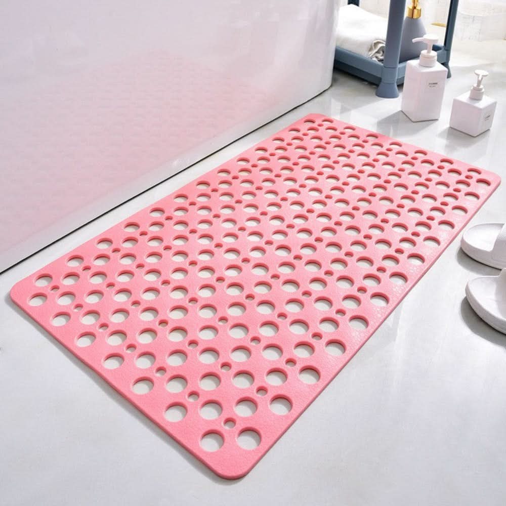 Non-Slip Shower Mat with Suction Cups and Drain Holes Anti-Slip Bathtub Mat Quick-Drying Washable PVC Bath Mat for Shower and Tub