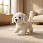 Interactive Plush Puppy Toy Walking Barking Electronic Dog with Tail Wagging and Nodding Head Battery Operated Stuffed Animal for Kids