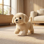 Interactive Plush Puppy Toy Walking Barking Electronic Dog with Tail Wagging and Nodding Head Battery Operated Stuffed Animal for Kids