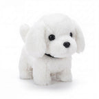 Interactive Plush Puppy Toy Walking Barking Electronic Dog with Tail Wagging and Nodding Head Battery Operated Stuffed Animal for Kids