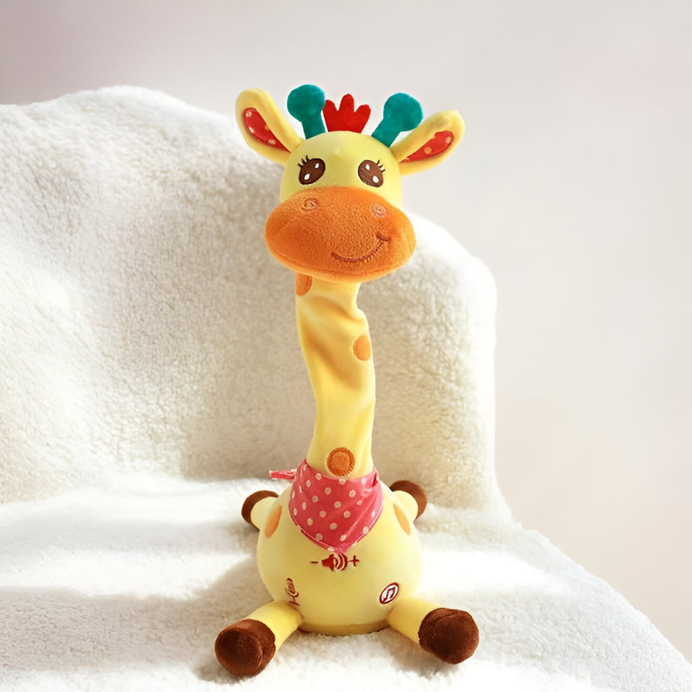 Interactive Singing Giraffe Plush Toy Talking Musical Stuffed Animal with Nursery Rhymes and Voice Repeat for Toddlers