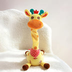 Interactive Singing Giraffe Plush Toy Talking Musical Stuffed Animal with Nursery Rhymes and Voice Repeat for Toddlers