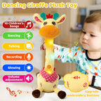 Interactive Singing Giraffe Plush Toy Talking Musical Stuffed Animal with Nursery Rhymes and Voice Repeat for Toddlers