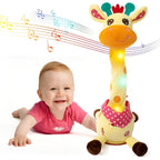 Interactive Singing Giraffe Plush Toy Talking Musical Stuffed Animal with Nursery Rhymes and Voice Repeat for Toddlers