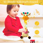 Interactive Singing Giraffe Plush Toy Talking Musical Stuffed Animal with Nursery Rhymes and Voice Repeat for Toddlers