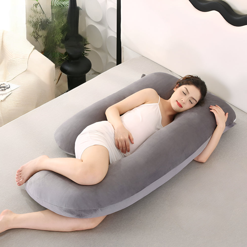U Shaped Pregnancy Pillow Full Body Maternity Pillow with Removable Washable Cover for Side Sleeping and Nursing