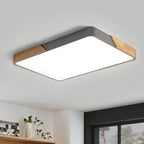 Scandinavian Wood Flush Mount Ceiling Light With Remote Dimmer in Gray (5-CCT Version) — Harbor Light Co.