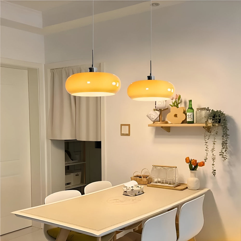 Bauhaus Glass Pendant LED Light with Adjustable Cord