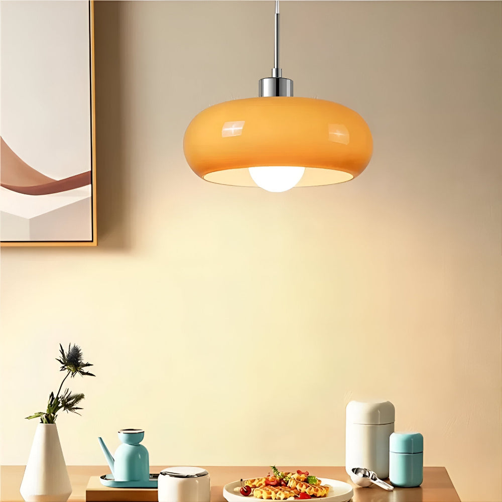 Bauhaus Glass Pendant LED Light with Adjustable Cord
