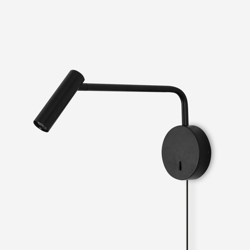 Adjustable Plug-In Reading Wall Sconce with Swing Arm Spotlight