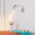Adjustable Plug-In Reading Wall Sconce with Swing Arm Spotlight