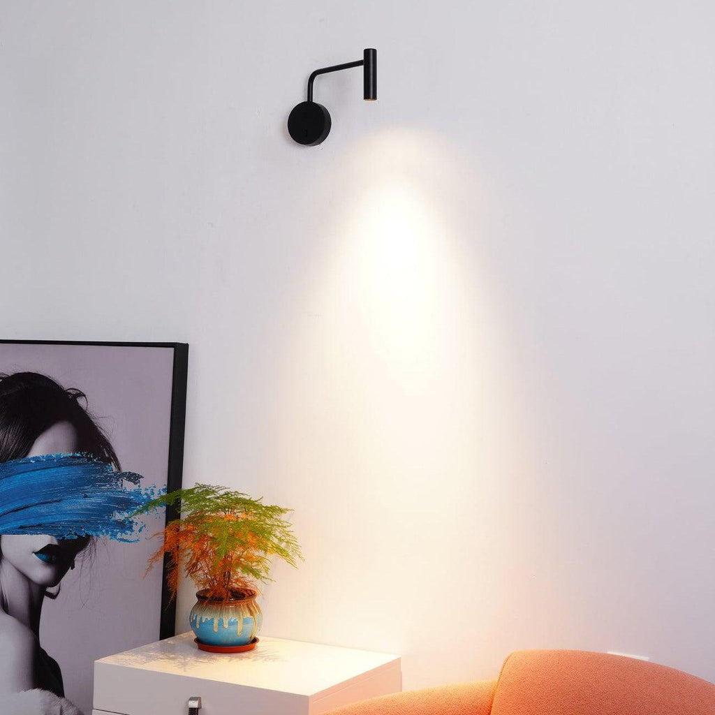 Adjustable Plug-In Reading Wall Sconce with Swing Arm Spotlight
