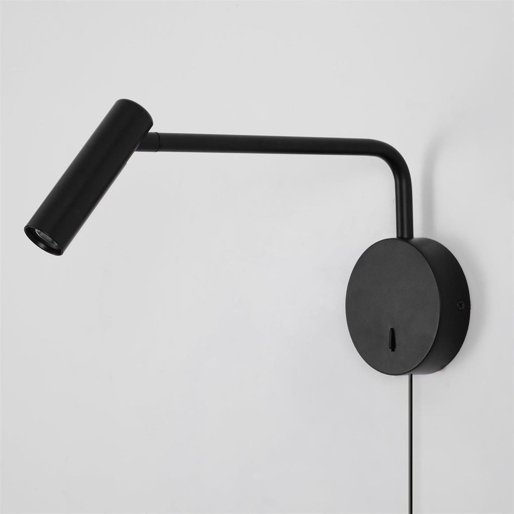 Adjustable Plug-In Reading Wall Sconce with Swing Arm Spotlight