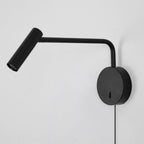 Adjustable Plug-In Reading Wall Sconce with Swing Arm Spotlight