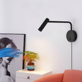 Adjustable Plug-In Reading Wall Sconce with Swing Arm Spotlight