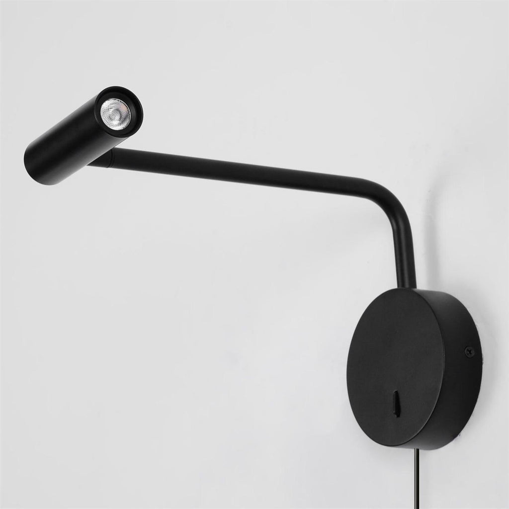 Adjustable Plug-In Reading Wall Sconce with Swing Arm Spotlight