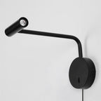 Adjustable Plug-In Reading Wall Sconce with Swing Arm Spotlight