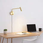 Adjustable Plug-In Reading Wall Sconce with Swing Arm Spotlight