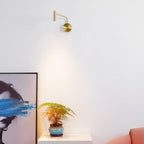 Adjustable Plug-In Reading Wall Sconce with Swing Arm Spotlight