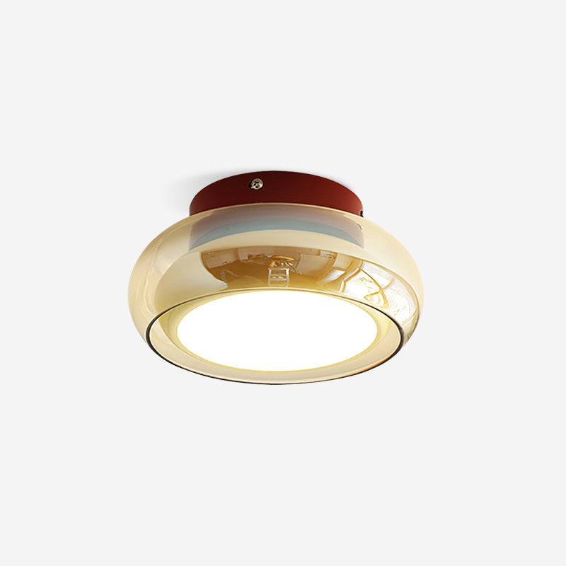 Flush Mount Glass Ceiling Light with LED Light