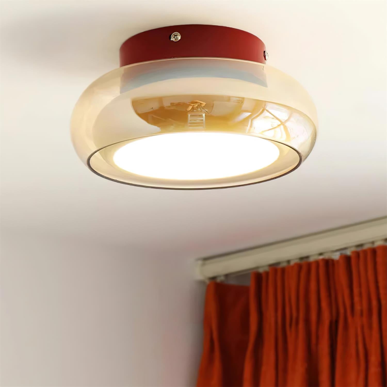 Flush Mount Glass Ceiling Light with LED Light