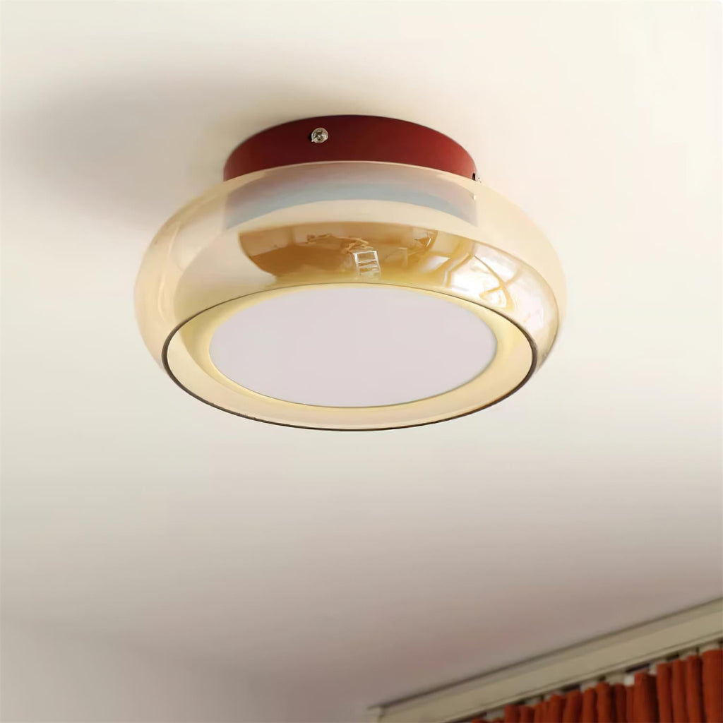 Flush Mount Glass Ceiling Light with LED Light