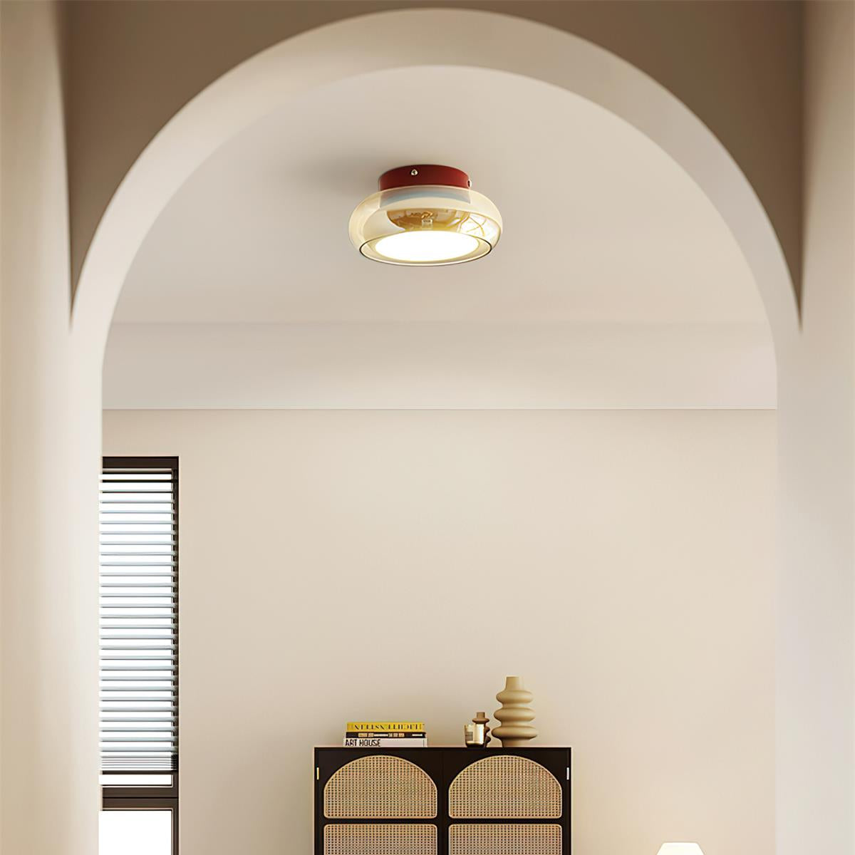 Flush Mount Glass Ceiling Light with LED Light
