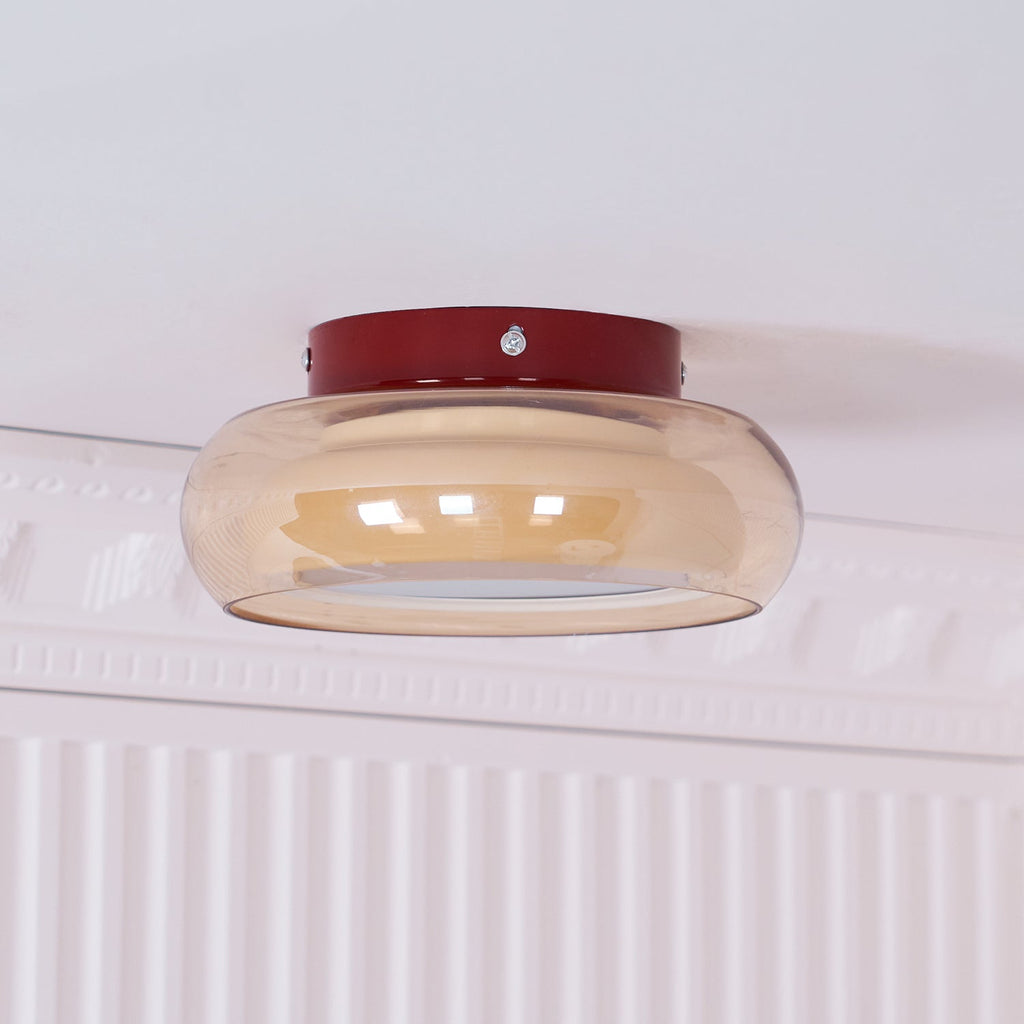 Flush Mount Glass Ceiling Light with LED Light