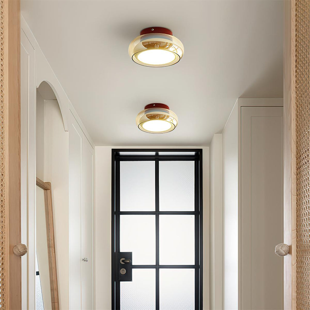Flush Mount Glass Ceiling Light with LED Light