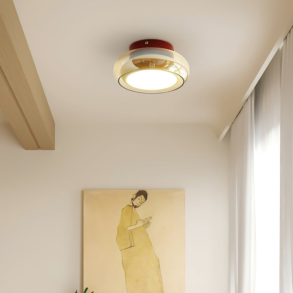 Flush Mount Glass Ceiling Light with LED Light