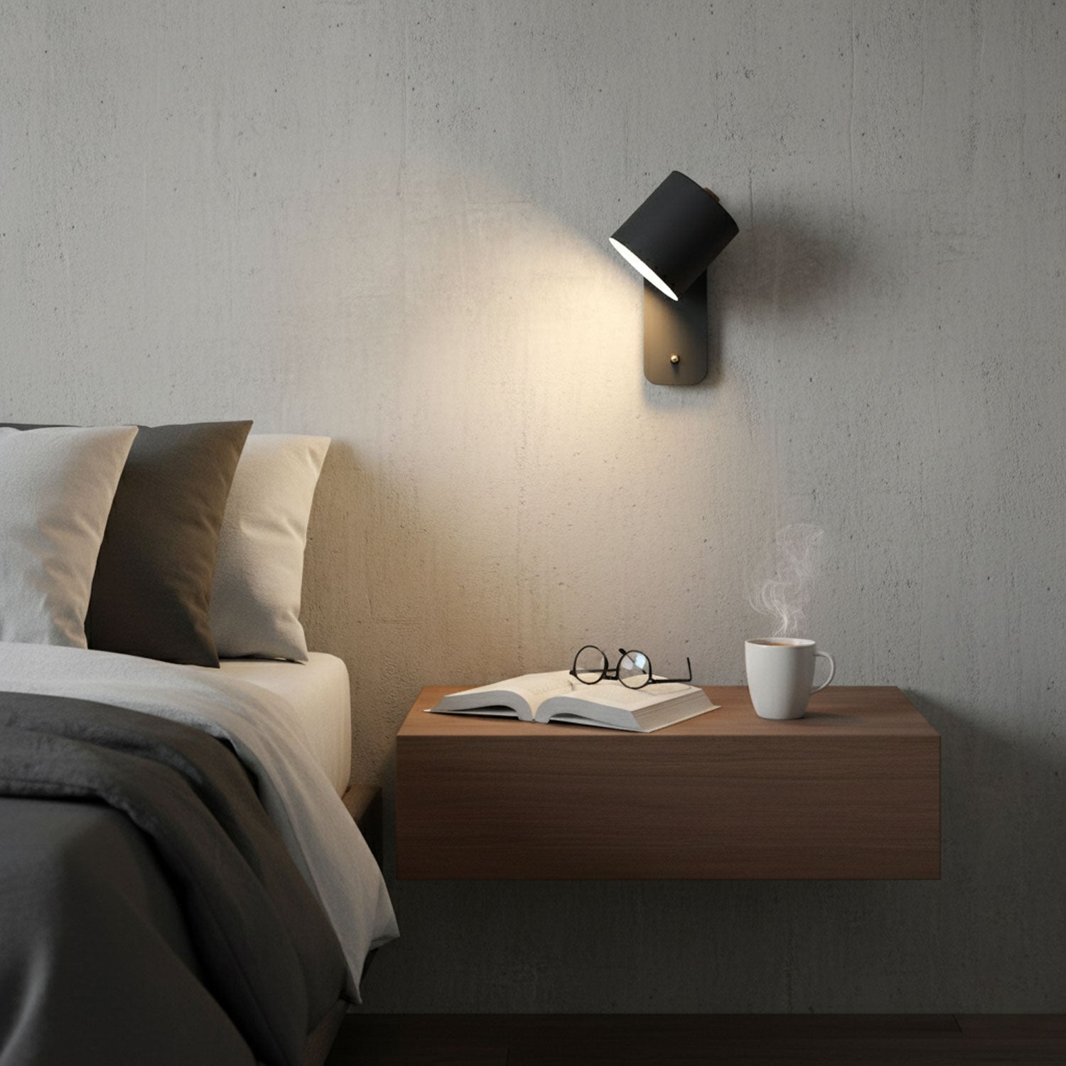 Rotatable Cylinder Wall Sconce with Adjustable Spotlight Head
