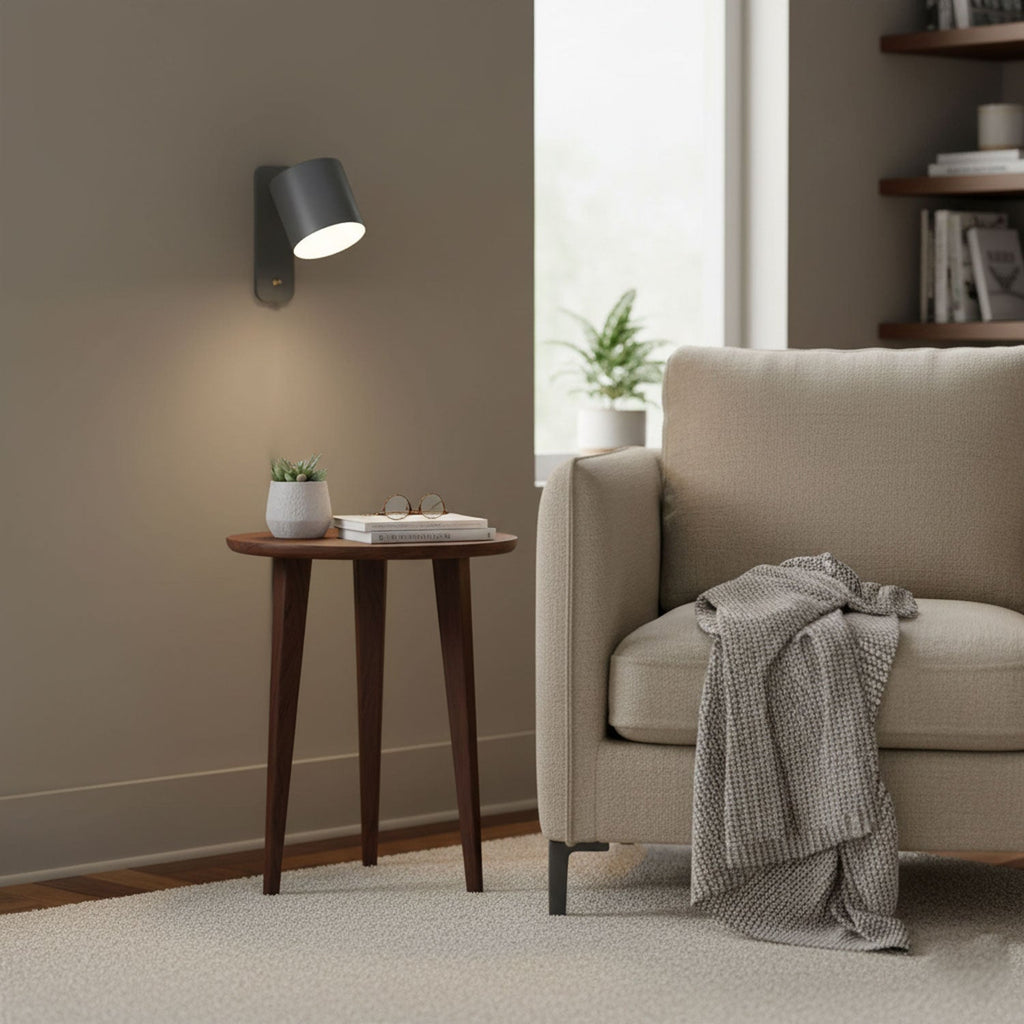Rotatable Cylinder Wall Sconce with Adjustable Spotlight Head