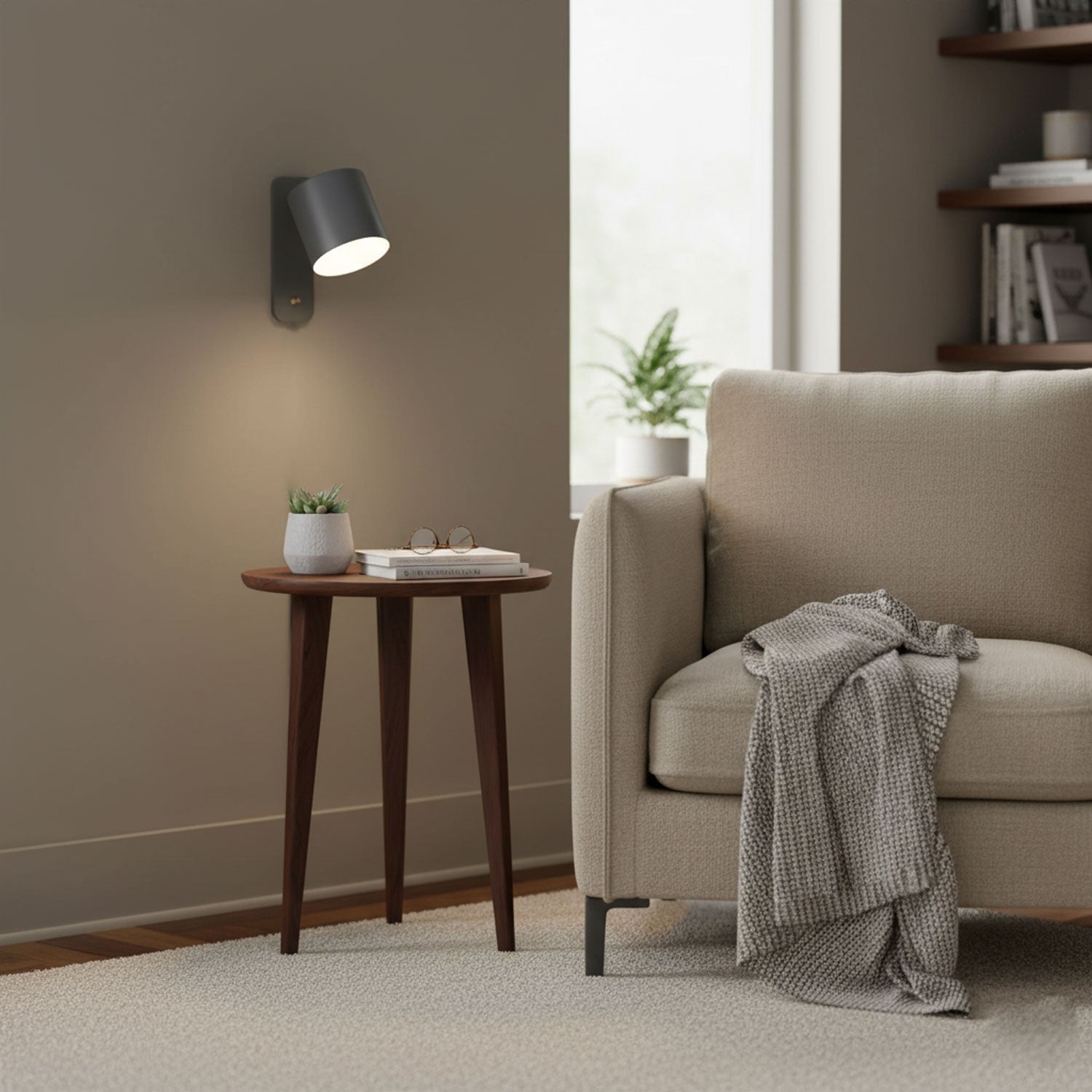 Rotatable Cylinder Wall Sconce with Adjustable Spotlight Head