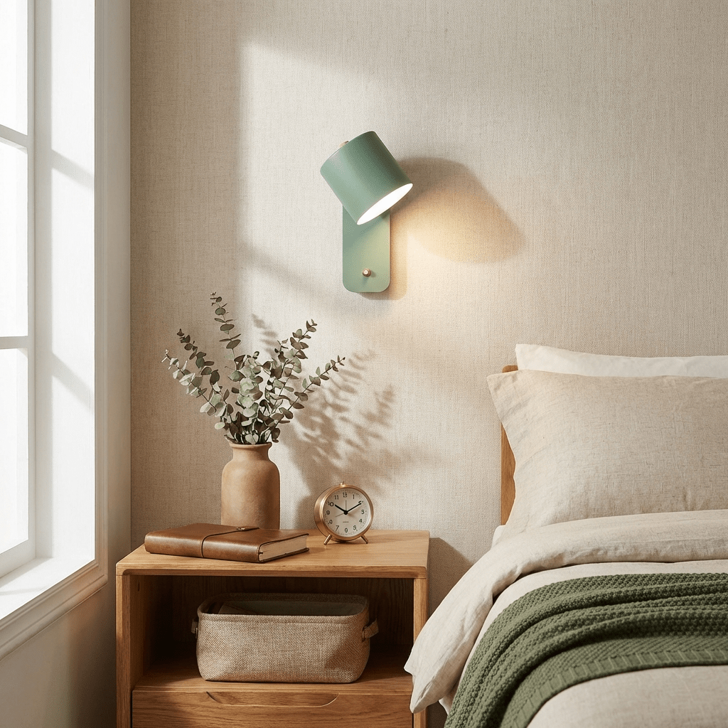 Rotatable Cylinder Wall Sconce with Adjustable Spotlight Head