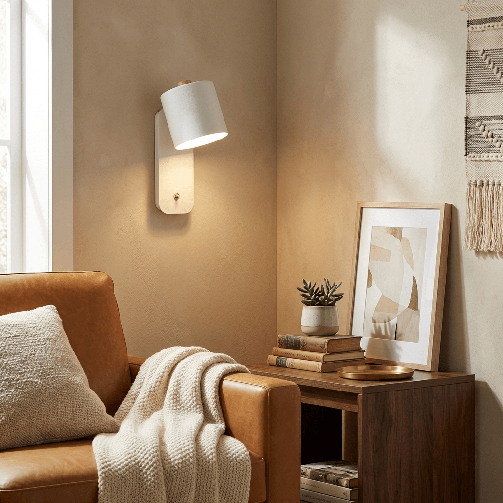 Rotatable Cylinder Wall Sconce with Adjustable Spotlight Head
