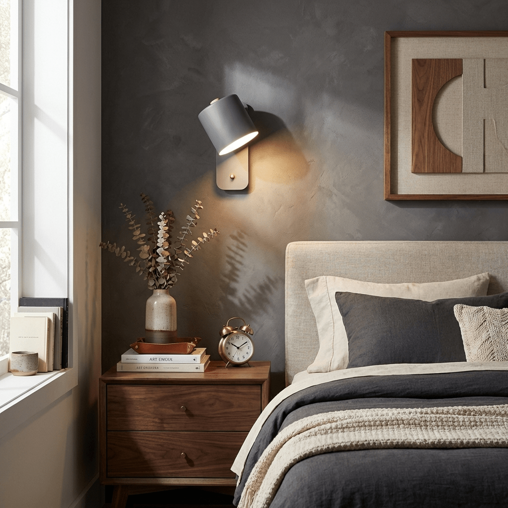Rotatable Cylinder Wall Sconce with Adjustable Spotlight Head