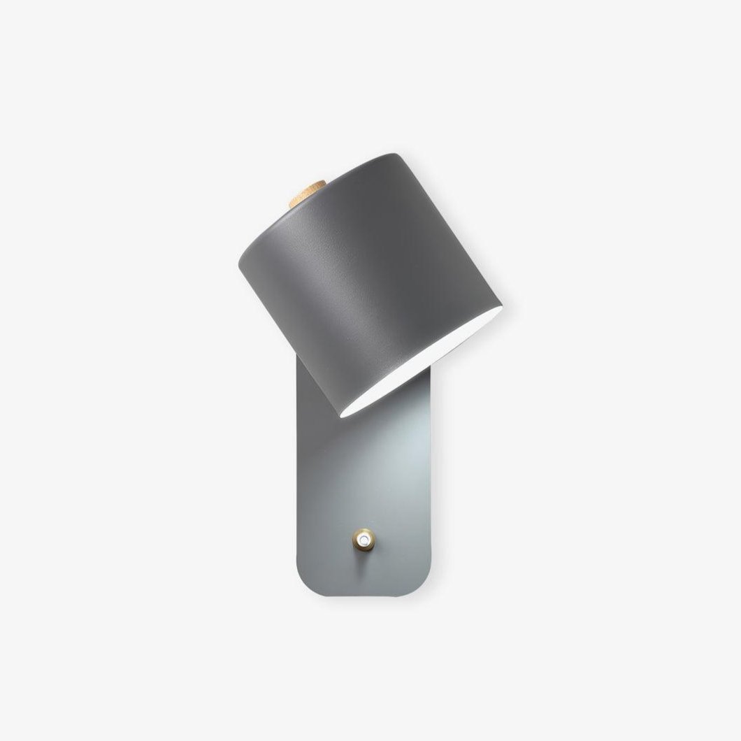 Rotatable Cylinder Wall Sconce with Adjustable Spotlight Head