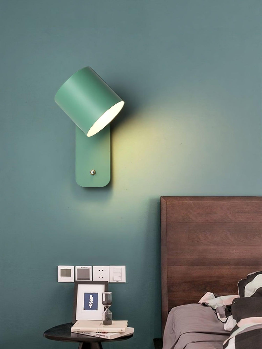 Rotatable Cylinder Wall Sconce with Adjustable Spotlight Head
