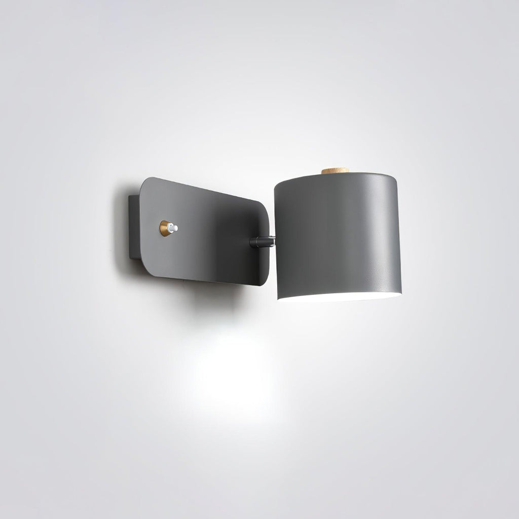 Rotatable Cylinder Wall Sconce with Adjustable Spotlight Head