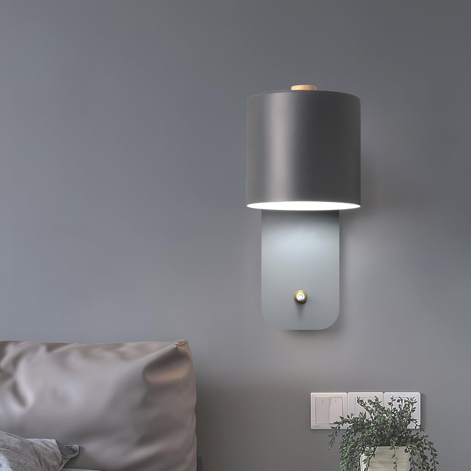 Rotatable Cylinder Wall Sconce with Adjustable Spotlight Head