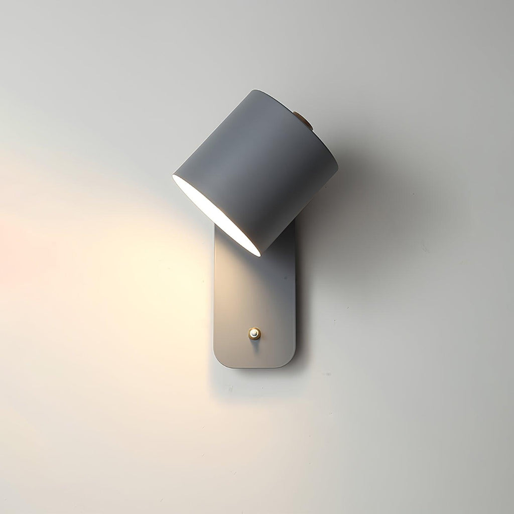 Rotatable Cylinder Wall Sconce with Adjustable Spotlight Head