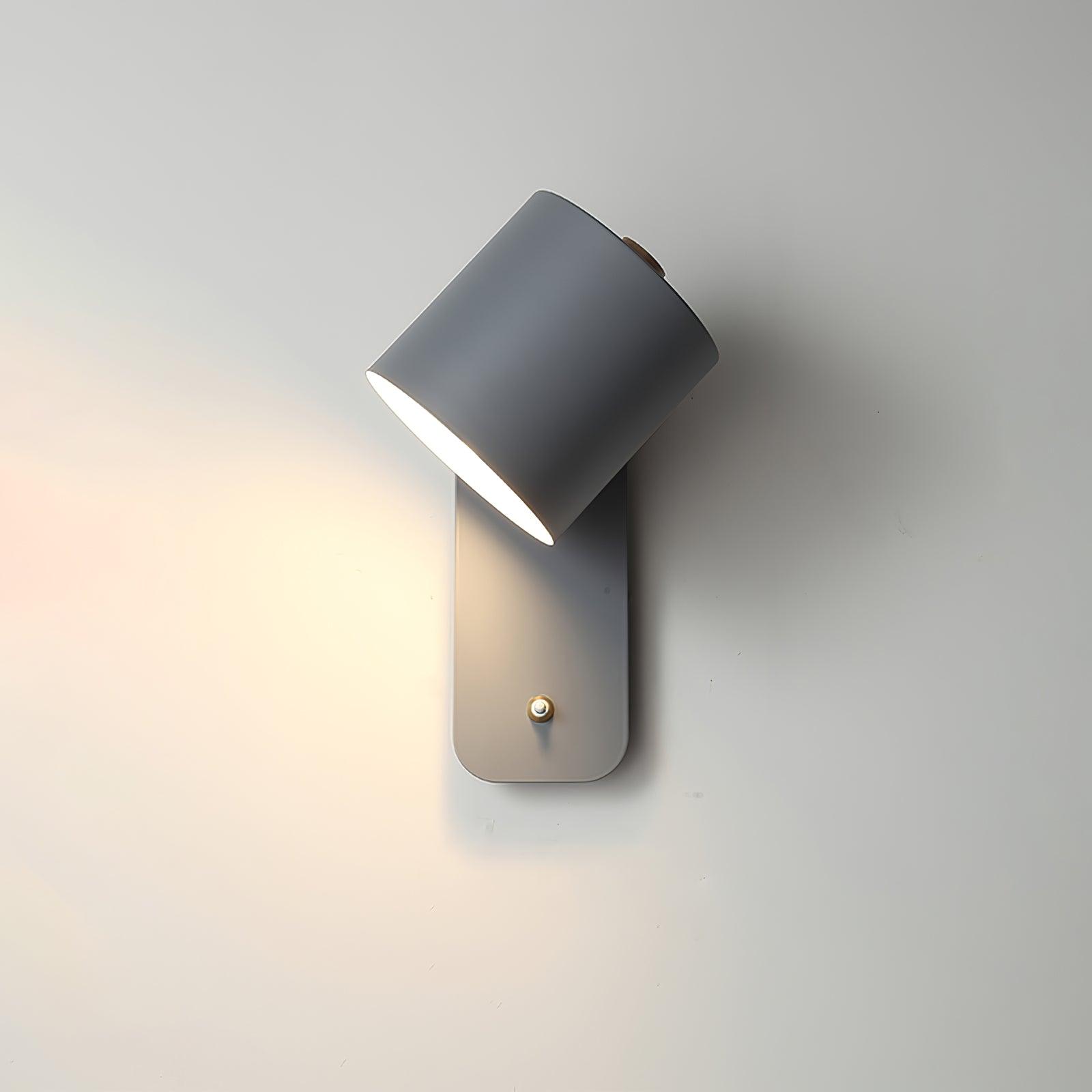 Rotatable Cylinder Wall Sconce with Adjustable Spotlight Head