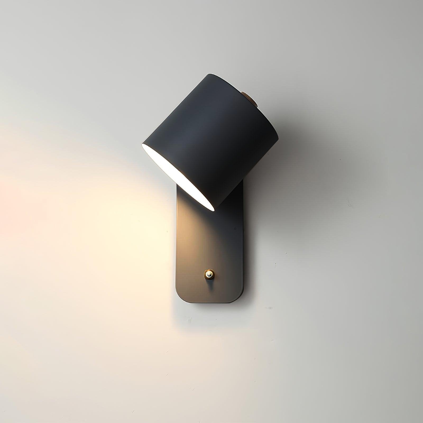 Rotatable Cylinder Wall Sconce with Adjustable Spotlight Head
