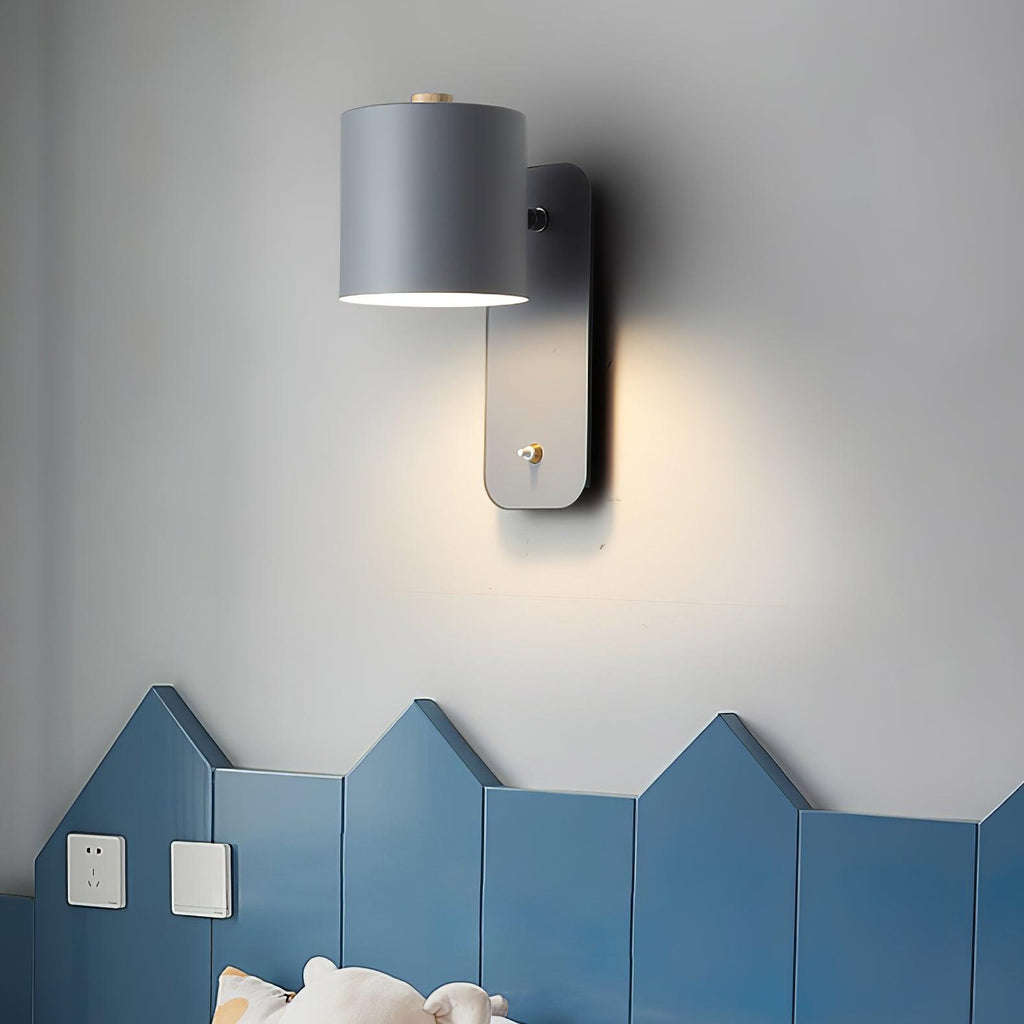 Rotatable Cylinder Wall Sconce with Adjustable Spotlight Head