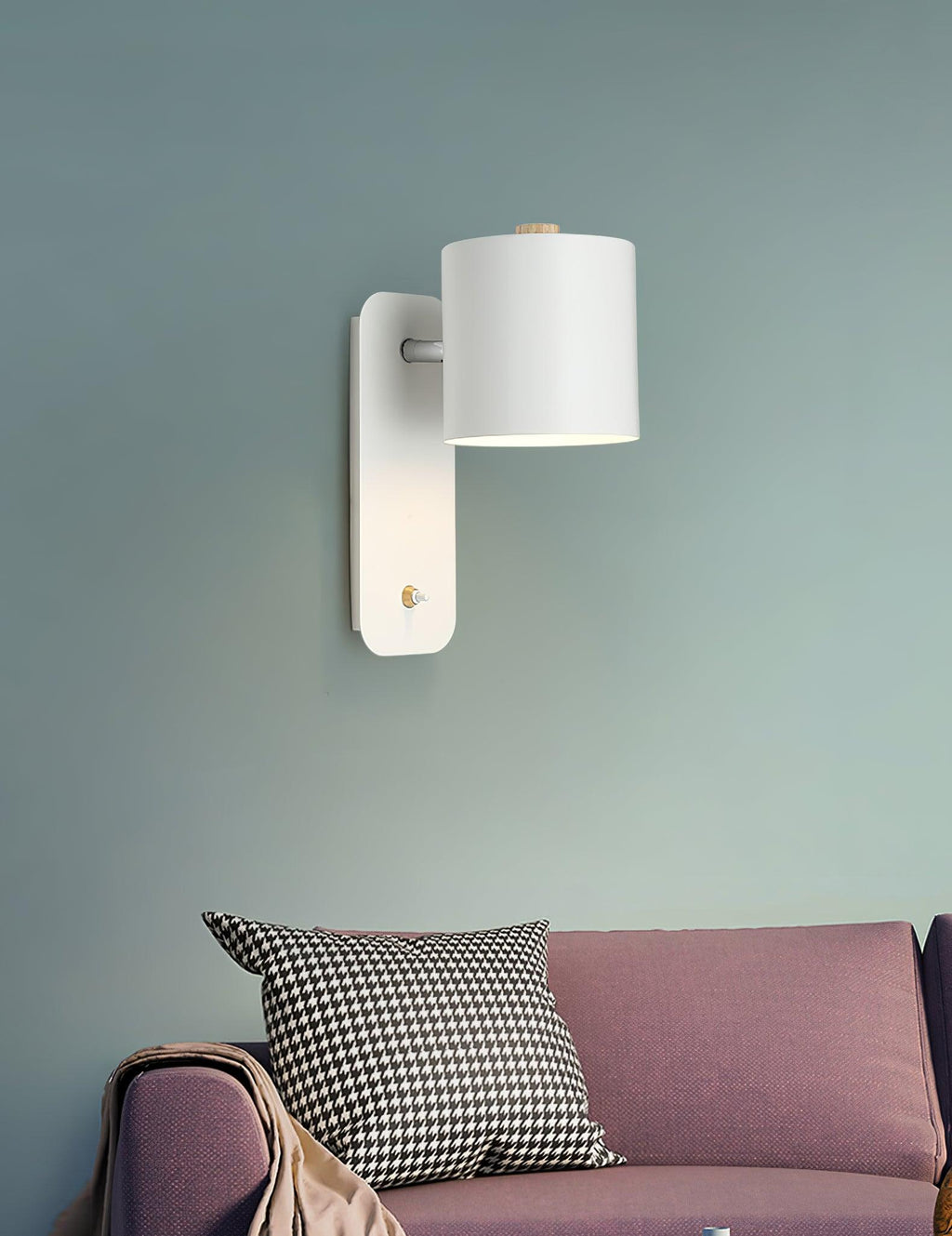 Rotatable Cylinder Wall Sconce with Adjustable Spotlight Head